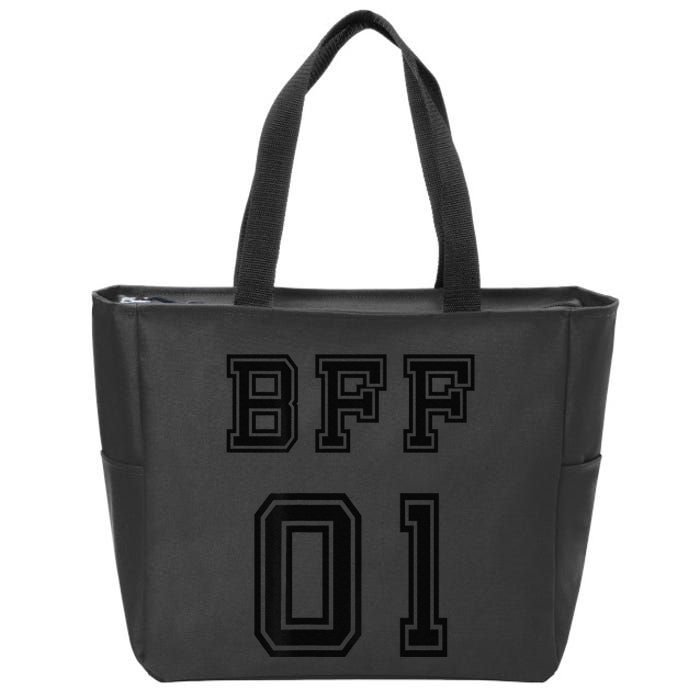 Bff 01 Bff For 2 Best Friend Matching Bff For 4 Bff For 3 Zip Tote Bag