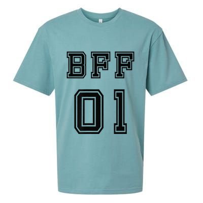 Bff 01 Bff For 2 Best Friend Matching Bff For 4 Bff For 3 Sueded Cloud Jersey T-Shirt