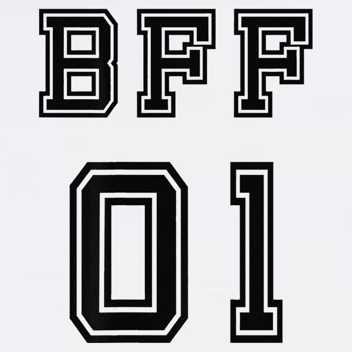 Bff 01 Bff For 2 Best Friend Matching Bff For 4 Bff For 3 Garment-Dyed Sweatshirt