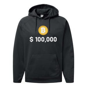 Bitcoin 100000 $ Bitcoin 100k Bitcoin Hodler And Holder Performance Fleece Hoodie