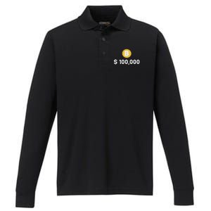 Bitcoin 100000 $ Bitcoin 100k Bitcoin Hodler And Holder Performance Long Sleeve Polo