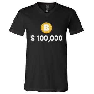 Bitcoin 100000 $ Bitcoin 100k Bitcoin Hodler And Holder V-Neck T-Shirt