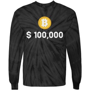 Bitcoin 100000 $ Bitcoin 100k Bitcoin Hodler And Holder Tie-Dye Long Sleeve Shirt