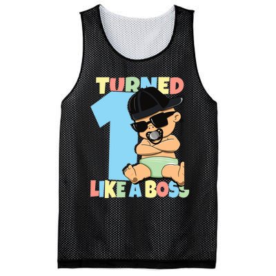 Baby 1st Birthday Boy Girl 1 Year Like a Boss Mesh Reversible Basketball Jersey Tank