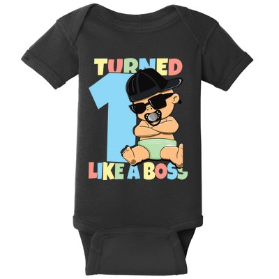 Baby 1st Birthday Boy Girl 1 Year Like a Boss Baby Bodysuit