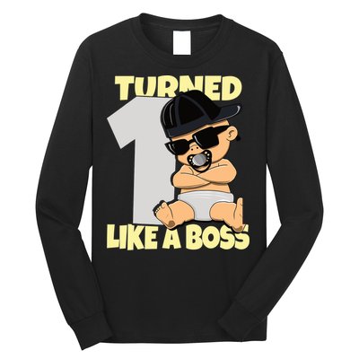 Baby 1st Birthday Boy Girl 1 Year Like a Boss Long Sleeve Shirt
