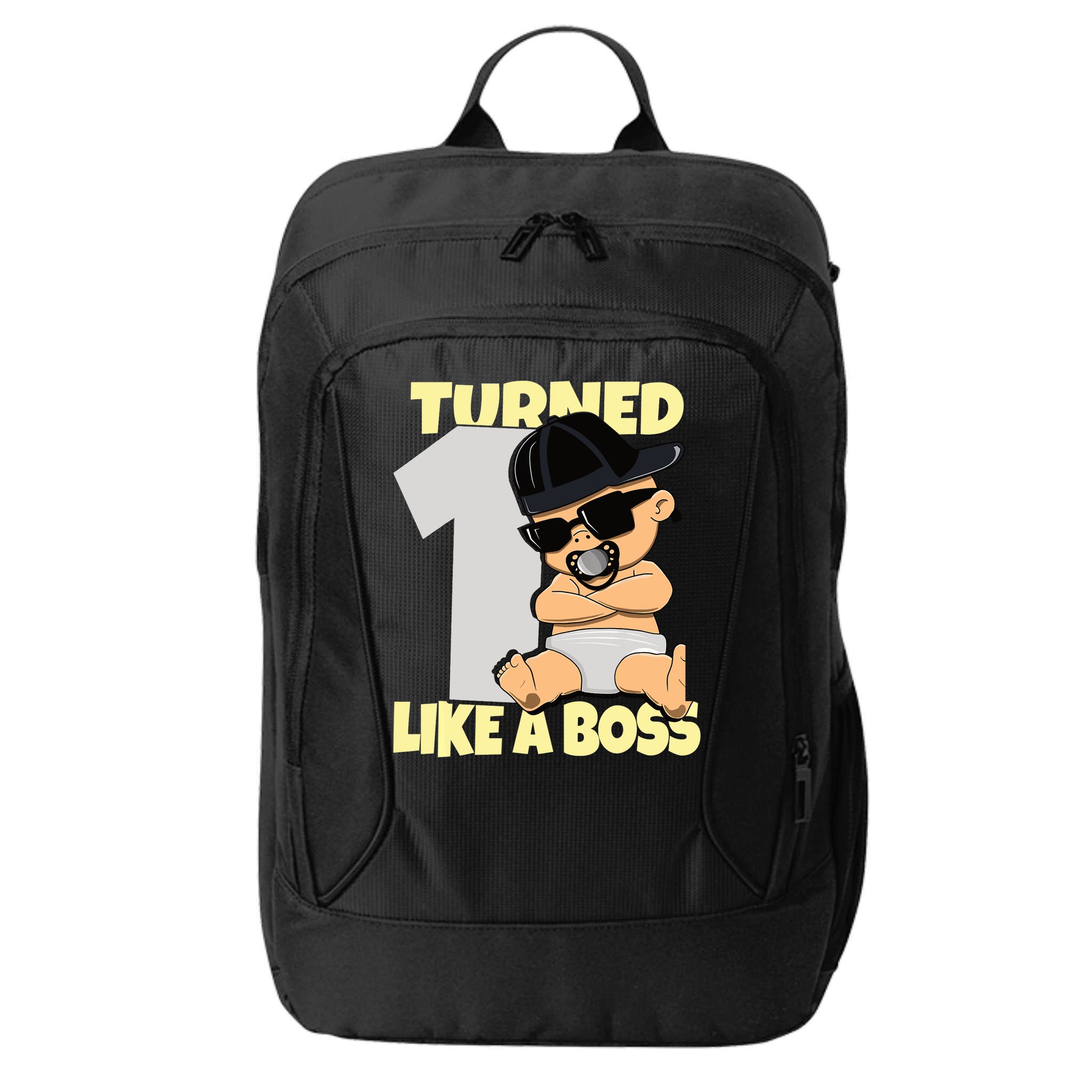 Baby 1st Birthday Boy Girl 1 Year Like a Boss City Backpack