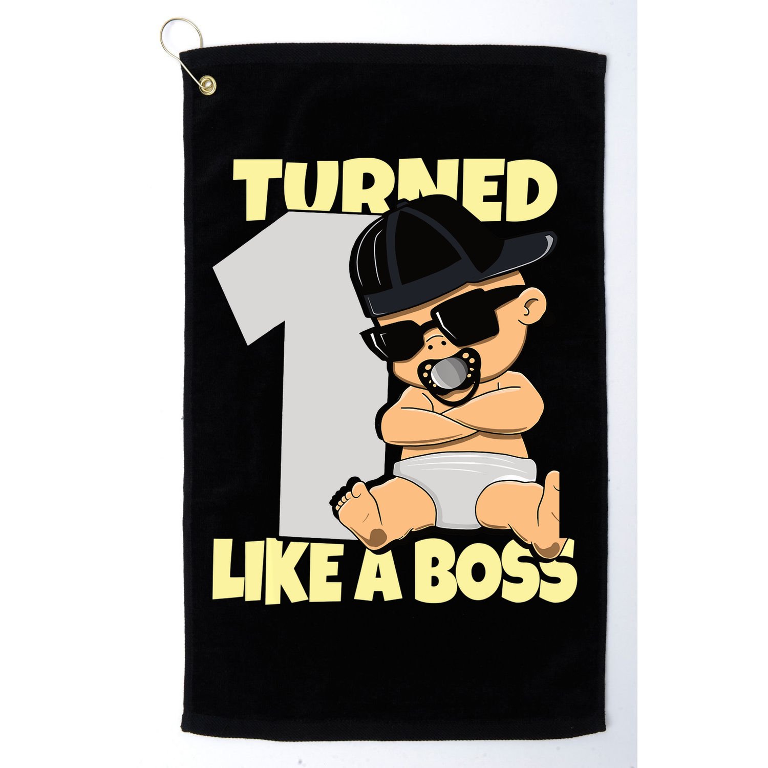 Baby 1st Birthday Boy Girl 1 Year Like a Boss Golf Towel