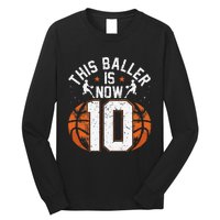 Basketball 10th Birthday 10 Years Old Basketballer Long Sleeve Shirt