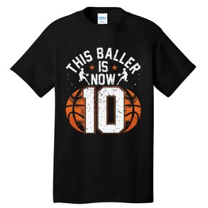 Basketball 10th Birthday 10 Years Old Basketballer Tall T-Shirt