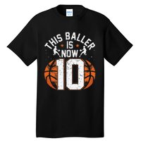 Basketball 10th Birthday 10 Years Old Basketballer Tall T-Shirt