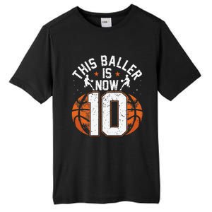 Basketball 10th Birthday 10 Years Old Basketballer Tall Fusion ChromaSoft Performance T-Shirt