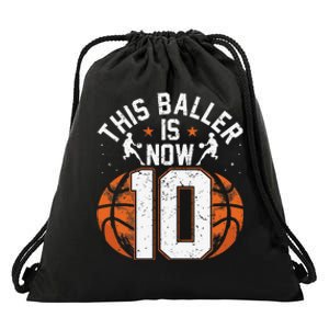 Basketball 10th Birthday 10 Years Old Basketballer Drawstring Bag