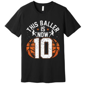 Basketball 10th Birthday 10 Years Old Basketballer Premium T-Shirt