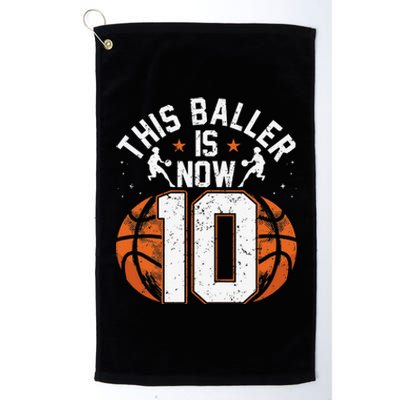 Basketball 10th Birthday 10 Years Old Basketballer Platinum Collection Golf Towel