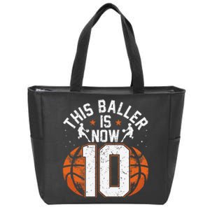 Basketball 10th Birthday 10 Years Old Basketballer Zip Tote Bag