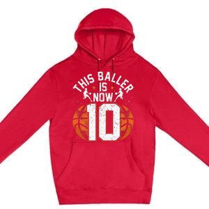 Basketball 10th Birthday 10 Years Old Basketballer Premium Pullover Hoodie