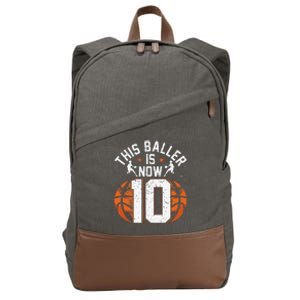 Basketball 10th Birthday 10 Years Old Basketballer Cotton Canvas Backpack