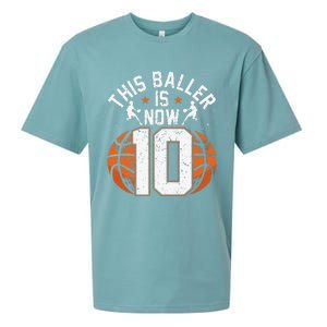 Basketball 10th Birthday 10 Years Old Basketballer Sueded Cloud Jersey T-Shirt