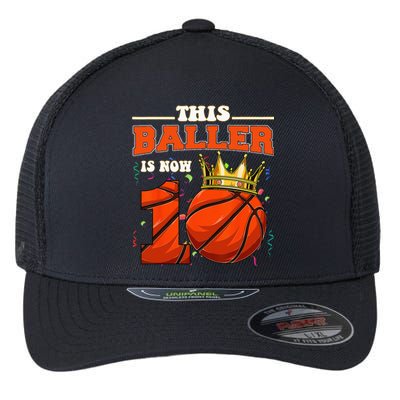 Basketball 10th Birthday Bball 10 Years Old Flexfit Unipanel Trucker Cap