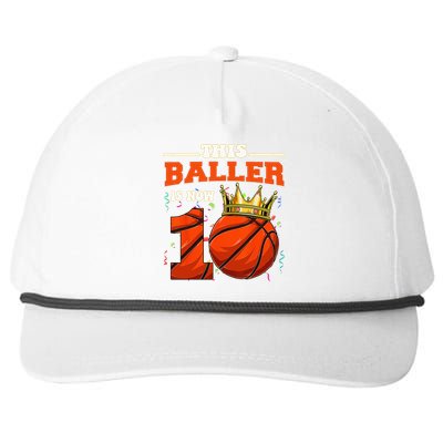 Basketball 10th Birthday Bball 10 Years Old Snapback Five-Panel Rope Hat