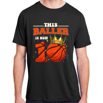 Basketball 10th Birthday Bball 10 Years Old Adult ChromaSoft Performance T-Shirt