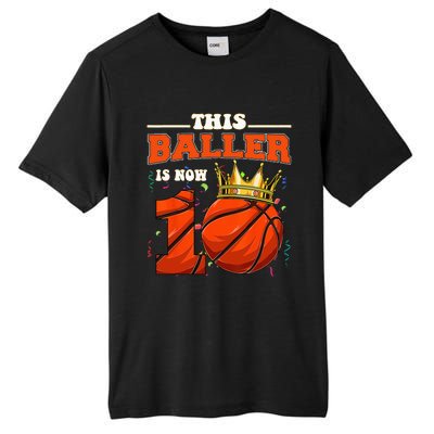 Basketball 10th Birthday Bball 10 Years Old Tall Fusion ChromaSoft Performance T-Shirt