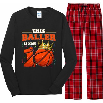 Basketball 10th Birthday Bball 10 Years Old Long Sleeve Pajama Set