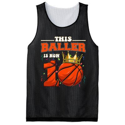 Basketball 10th Birthday Bball 10 Years Old Mesh Reversible Basketball Jersey Tank