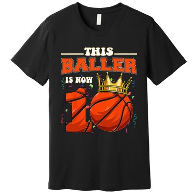 Basketball 10th Birthday Bball 10 Years Old Premium T-Shirt