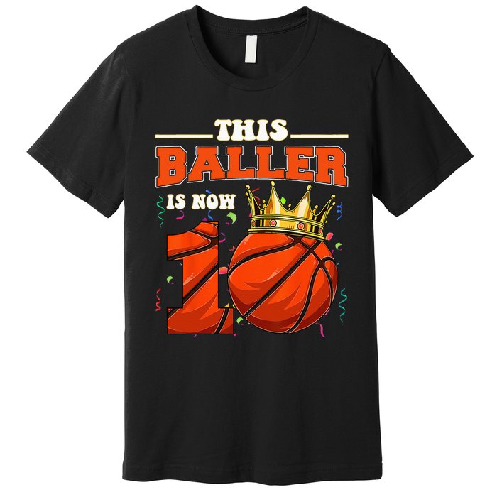 Basketball 10th Birthday Bball 10 Years Old Premium T-Shirt