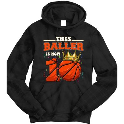 Basketball 10th Birthday Bball 10 Years Old Tie Dye Hoodie