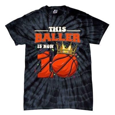 Basketball 10th Birthday Bball 10 Years Old Tie-Dye T-Shirt