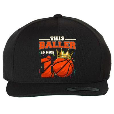 Basketball 10th Birthday Bball 10 Years Old Wool Snapback Cap