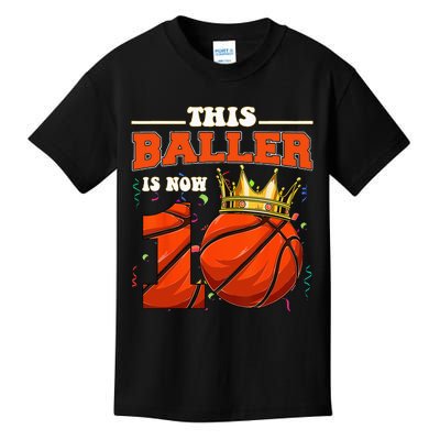 Basketball 10th Birthday Bball 10 Years Old Kids T-Shirt