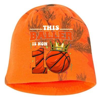 Basketball 10th Birthday Bball 10 Years Old Kati - Camo Knit Beanie