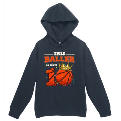 Basketball 10th Birthday Bball 10 Years Old Urban Pullover Hoodie