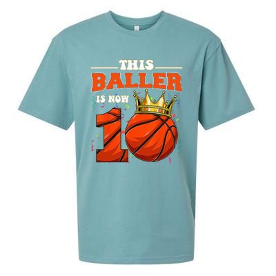 Basketball 10th Birthday Bball 10 Years Old Sueded Cloud Jersey T-Shirt