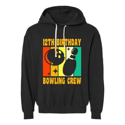 Bowling 12th Birthday Garment-Dyed Fleece Hoodie