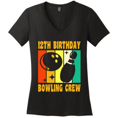 Bowling 12th Birthday Women's V-Neck T-Shirt