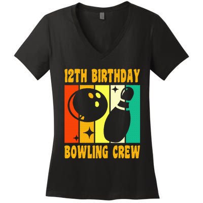 Bowling 12th Birthday Women's V-Neck T-Shirt