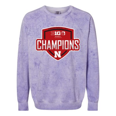 Big 10 Champs 2024 Baseball Locker Room Colorblast Crewneck Sweatshirt