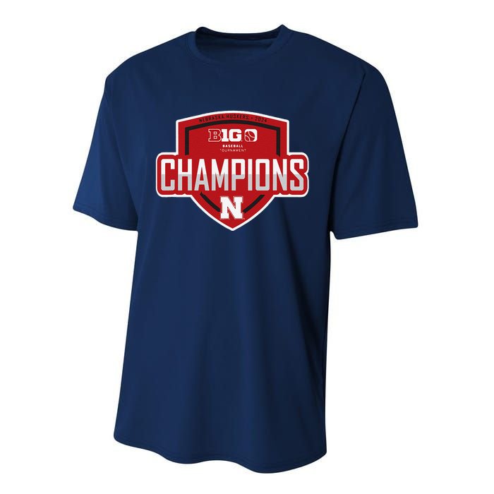 Big 10 Champs 2024 Baseball Locker Room Performance Sprint T-Shirt