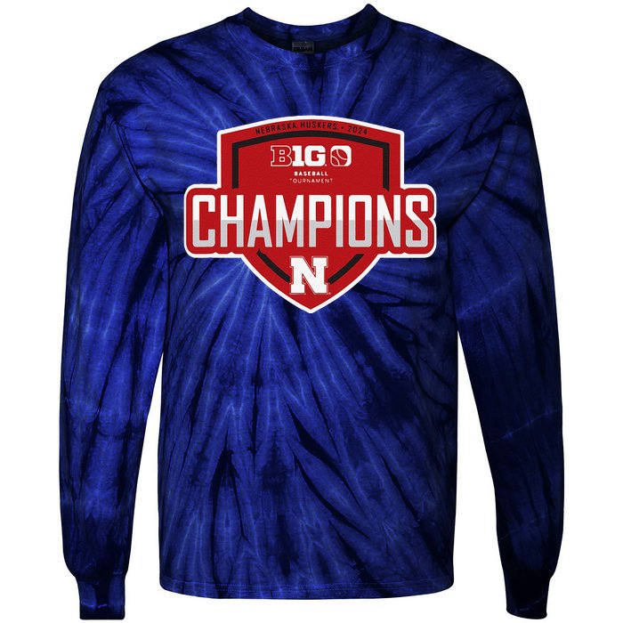 Big 10 Champs 2024 Baseball Locker Room Tie-Dye Long Sleeve Shirt