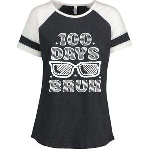 Bruh 100 Days Of School 100th Day Of School Sunglasses Enza Ladies Jersey Colorblock Tee