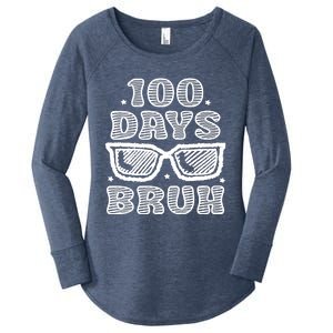 Bruh 100 Days Of School 100th Day Of School Sunglasses Women's Perfect Tri Tunic Long Sleeve Shirt