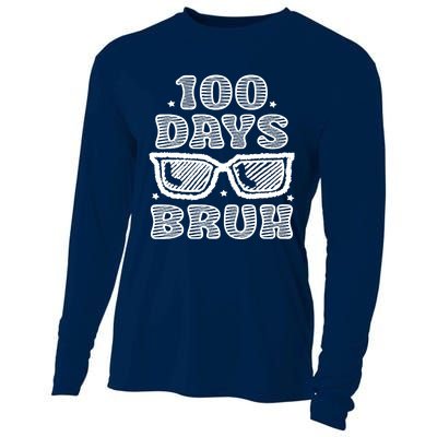 Bruh 100 Days Of School 100th Day Of School Sunglasses Cooling Performance Long Sleeve Crew