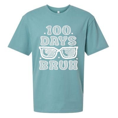 Bruh 100 Days Of School 100th Day Of School Sunglasses Sueded Cloud Jersey T-Shirt