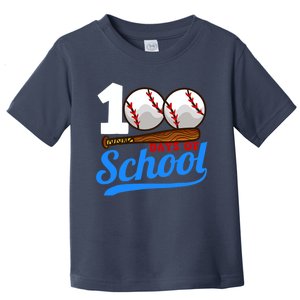 Baseball 100 Days of School Happy 100th Day Teacher Toddler T-Shirt