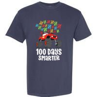 Boys 100th Day Of School Monster Truck 100 Smarter Garment-Dyed Heavyweight T-Shirt